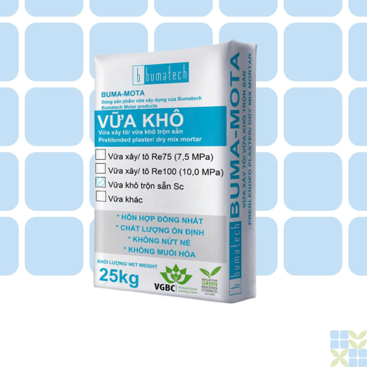 Sc 100 - Vữa khô trộn sẵn mác 10MPa