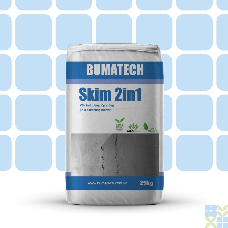Skim 2in1 - Vữa trát lớp mỏng, cho tường nội thất và ngoại thất