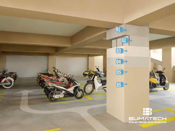 BƠM VỮA, SƠN HOÀN THIỆN CỘT, TƯỜNG TẦNG HẦM