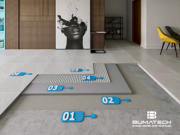 ỐP LÁT GẠCH KHỔ NHỎ KHU VỰC KHÔ RÁO TRONG NHÀ