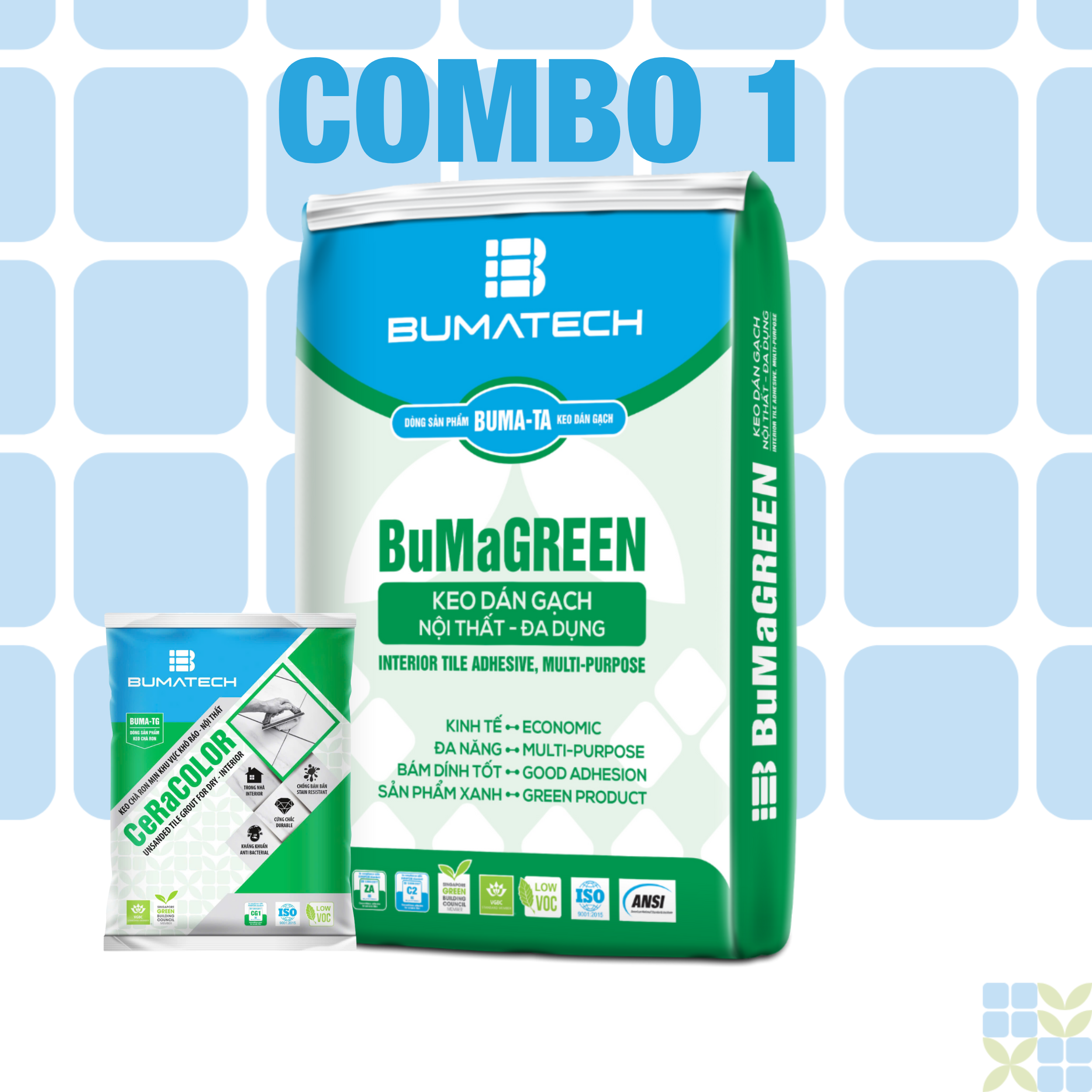 COMBO 1: Keo dán gạch + Keo chà ron nội thất
