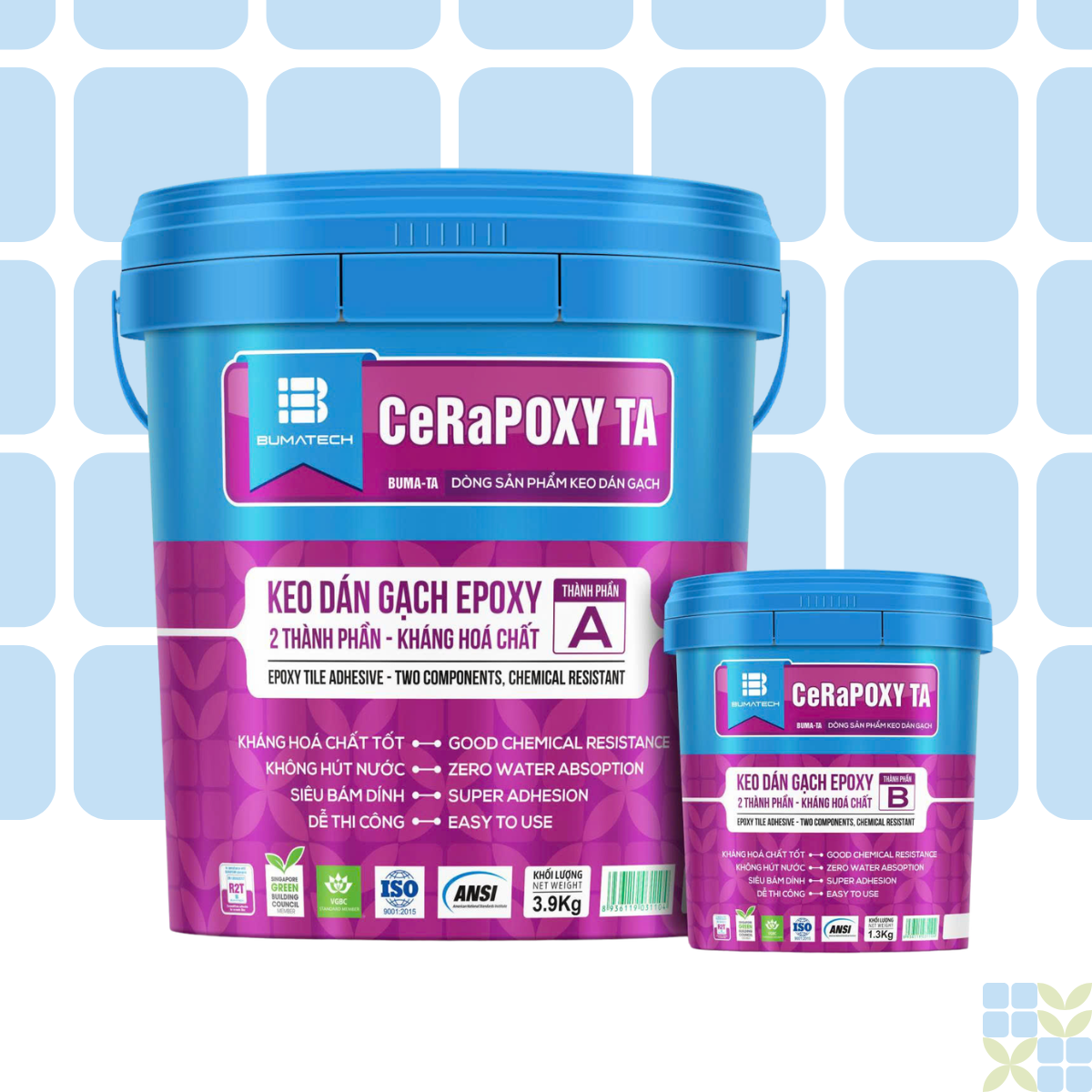 CeRaPOXY TA Two-Component Epoxy Tile Adhesive, Chemical-Resistant