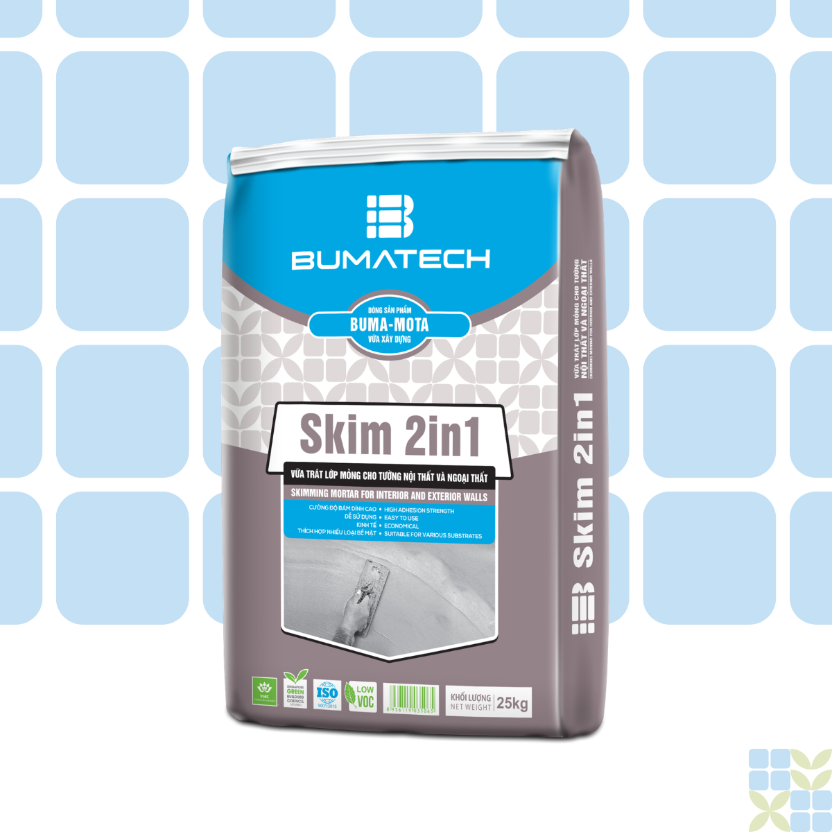Thin skimming mortar Skim 2in1