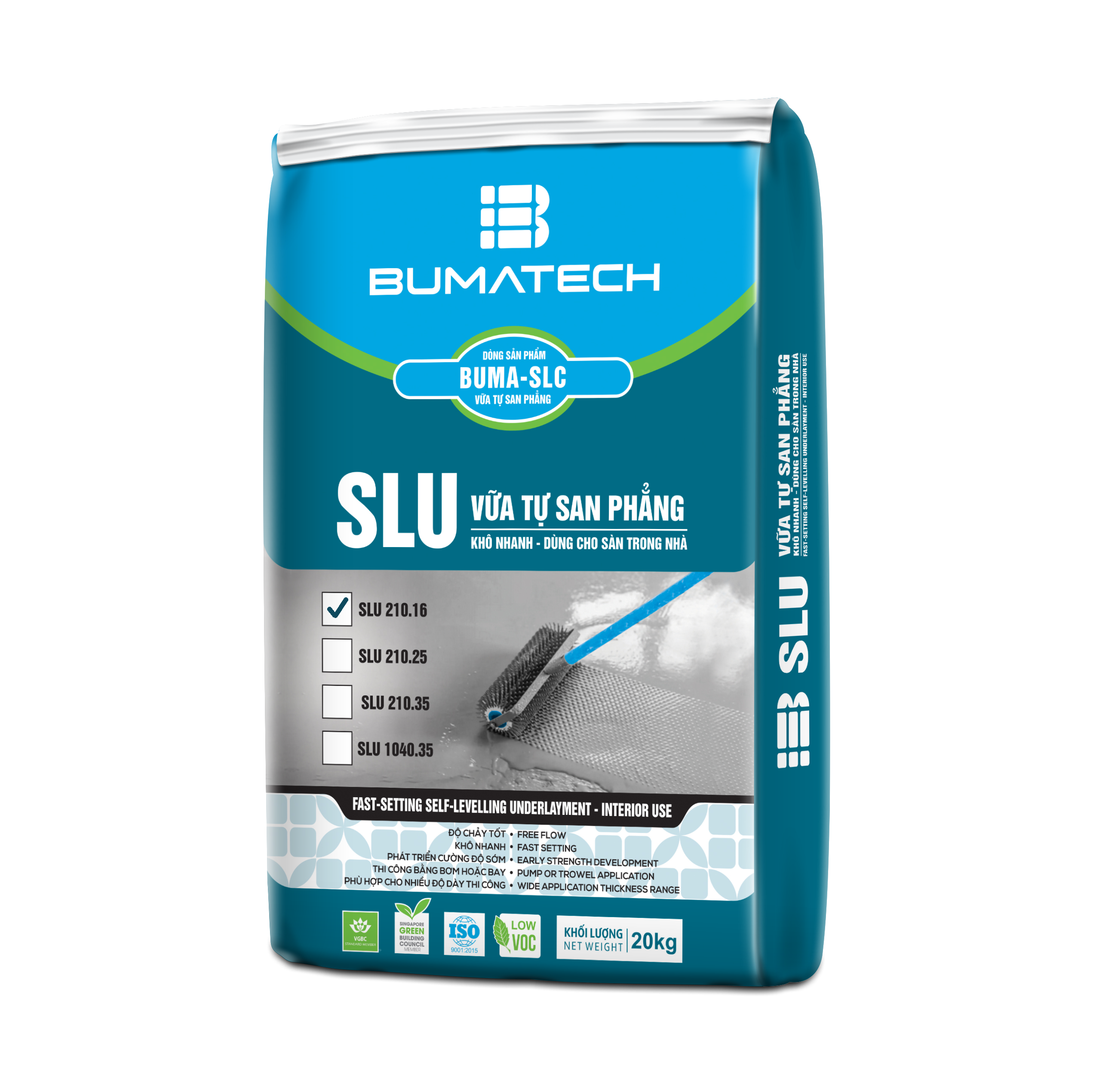SLU 210.16: Underlayment self levelling compound, thickness 2-10 mm. 16MPa