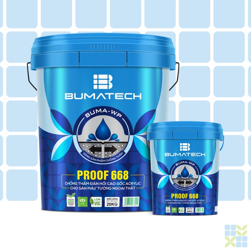 PROOF 668 - Chống thấm đàn hồi cao, gốc acrylic cho sàn mái